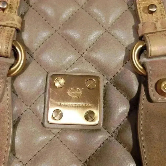 Tan Francesco Biasia Quilted Hobo Handbag - Picture 2 of 8